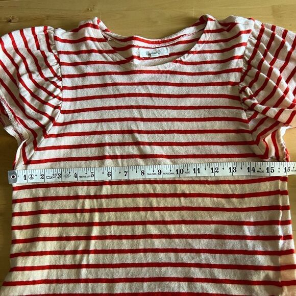 Madewell Striped Flutter Sleeve Top - Picture 5 of 6